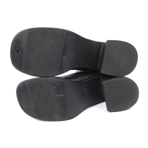 AMERICAN EAGLE 90s Vintage Leather Platform Ankle Boots Chunky Heel Y2k Grunge - Picture 12 of 13